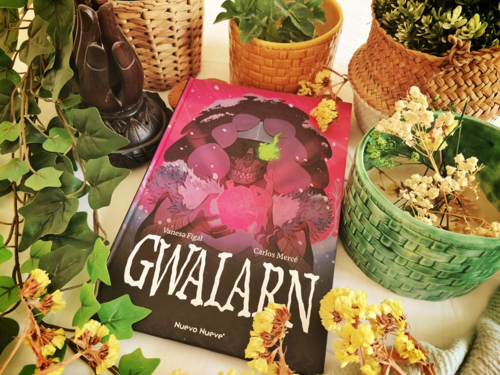 Portada de Gwalarn, novela gráfica de fantasía oscura de Vanesa Figal y Carlos Mercé Vila publicada por Nuevo Nueve
